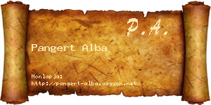 Pangert Alba névjegykártya